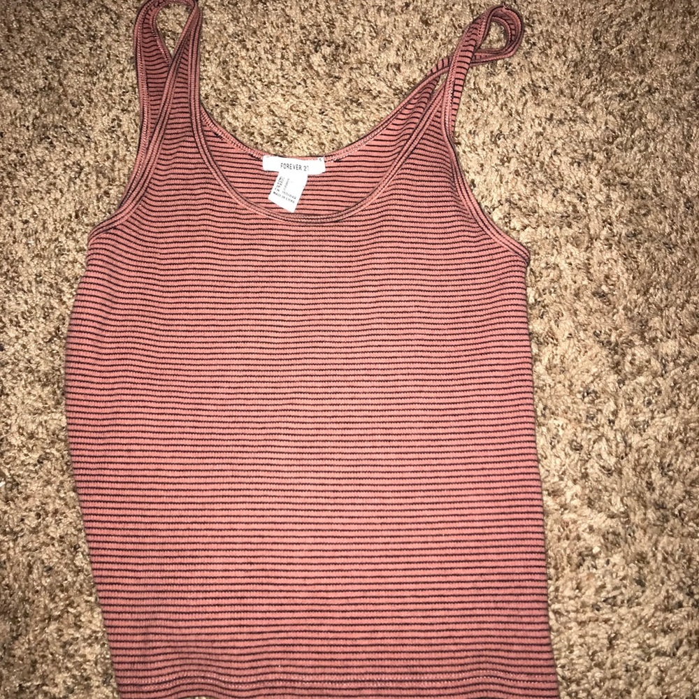Forever 21 stripped orange tank top
